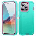 For iPhone 14 Pro Max Life Waterproof Rugged Phone Case(Blue + Pink) - 1