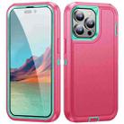 For iPhone 14 Pro Life Waterproof Rugged Phone Case(Pink + Blue) - 1
