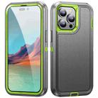 For iPhone 14 Pro Life Waterproof Rugged Phone Case(Grey + Green) - 1