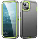 For iPhone 14 / 13 Life Waterproof Rugged Phone Case(Grey + Green) - 1