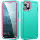 For iPhone 14 / 13 Life Waterproof Rugged Phone Case(Blue + Pink) - 1