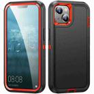 For iPhone 14 Plus Life Waterproof Rugged Phone Case(Black + Orange) - 1