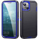 For iPhone 14 Plus Life Waterproof Rugged Phone Case(Dark Blue + Royal Blue) - 1