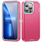 For iPhone 13 Pro Max Life Waterproof Rugged Phone Case(Pink + Blue) - 1