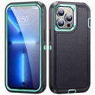 For iPhone 13 Pro Max Life Waterproof Rugged Phone Case(Dark Blue + Light Blue) - 1