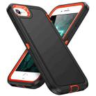 For iPhone SE 2022 / SE 2020 / 8 / 7 Life Waterproof Rugged Phone Case(Black + Orange) - 1