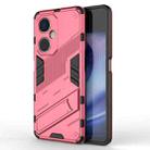 For OnePlus Nord CE 3 Punk Armor 2 in 1 PC + TPU Phone Case with Holder(Light Red) - 1
