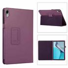 For Huawei MatePad 11 2023 Litchi Texture Leather Tablet Case with Holder(Purple) - 1