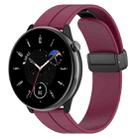 For Amazfit GTR Mini Magnetic Fold Clasp Black Buckle Silicone Watch Band(Wine Red) - 1