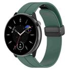 For Amazfit GTR Mini Magnetic Fold Clasp Black Buckle Silicone Watch Band(Dark Green) - 1