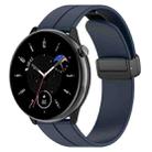 For Amazfit GTR Mini Magnetic Fold Clasp Black Buckle Silicone Watch Band(Midnight Blue) - 1