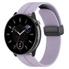 For Amazfit GTR Mini Magnetic Fold Clasp Black Buckle Silicone Watch Band(Light Purple) - 1