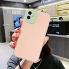For iPhone 11 Fine Hole Series TPU + Acrylic Anti-fall Mirror Phone Protective Case(Pink Green) - 1