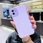 For iPhone 11 Pro Fine Hole Series TPU + Acrylic Anti-fall Mirror Phone Protective Case(Light Purple) - 1