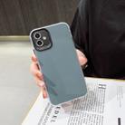 For iPhone 11 Pro Fine Hole Series TPU + Acrylic Anti-fall Mirror Phone Protective Case(Cyan Black) - 1