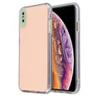 For iPhone X / XS Fine Hole Series TPU + Acrylic Anti-fall Mirror Phone Protective Case(Pink Green) - 1