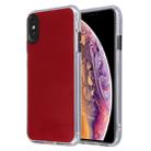 For iPhone X / XS Fine Hole Series TPU + Acrylic Anti-fall Mirror Phone Protective Case(Wine Red) - 1