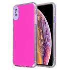 For iPhone XR Fine Hole Series TPU + Acrylic Anti-fall Mirror Phone Protective Case(Rose Red) - 1