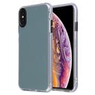 For iPhone XR Fine Hole Series TPU + Acrylic Anti-fall Mirror Phone Protective Case(Cyan Black) - 1