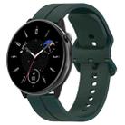 For Amazfit GTR Mini 20mm Flat Head Groove Reverse Buckle Silicone Watch Band(Dark Green) - 1