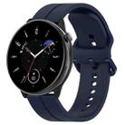 For Amazfit GTR Mini 20mm Flat Head Groove Reverse Buckle Silicone Watch Band(Navy Blue) - 1