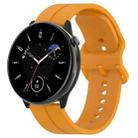 For Amazfit GTR Mini 20mm Flat Head Groove Reverse Buckle Silicone Watch Band(Yellow) - 1