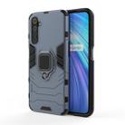 For OPPO Realme 6 PC + TPU Shockproof Protective Case with Magnetic Ring Holder(Navy Blue) - 1