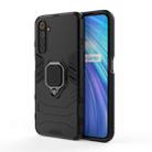 For OPPO Realme 6 PC + TPU Shockproof Protective Case with Magnetic Ring Holder(Black) - 1