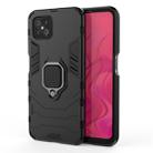 For OPPO A92s PC + TPU Shockproof Protective Case with Magnetic Ring Holder(Black) - 1