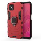 For OPPO A92s PC + TPU Shockproof Protective Case with Magnetic Ring Holder(Red) - 1