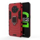 For OPPO Ace2 PC + TPU Shockproof Protective Case with Magnetic Ring Holder(Red) - 1