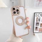 For iPhone 14 Pro Max Electroplated Diamond Phone Case(Gold) - 1