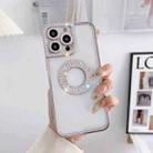 For iPhone 14 Plus Electroplated Diamond Phone Case(Rose Gold) - 1