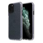 For iPhone 11 Fine Hole Series Anti-fall Transparent TPU + Acrylic Glitter Phone Protective Case(Black) - 1