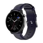 For Amazfit GTR Mini Round Tail Genuine Leather Watch Band(Navy Blue) - 1