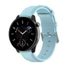 For Amazfit GTR Mini Round Tail Genuine Leather Watch Band(Light Blue) - 1