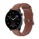 For Amazfit GTR Mini Round Tail Genuine Leather Watch Band(Brown) - 1