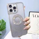 For iPhone 14 Pro Electroplated Diamond Gradient Glitter Phone Case(Silver) - 1