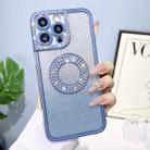 For iPhone 14 Plus Electroplated Diamond Gradient Glitter Phone Case(Sierra Blue) - 1