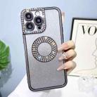 For iPhone 13 Electroplated Diamond Gradient Glitter Phone Case(Black) - 1