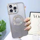 For iPhone 12 Pro Electroplated Diamond Gradient Glitter Phone Case(Silver) - 1