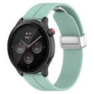 For Amazfit GTR 4 Magnetic Fold Clasp Silver Buckle Silicone Watch Band(Teal) - 1