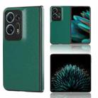 For OPPO Find N2 Plain Skin Litchi Texture Phone Case(Green) - 1