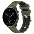 For Amazfit GTR Mini 20mm Cross Texture Two Color Silicone Stainless Steel Buckle Watch Band(Green Black) - 1