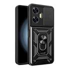 For Realme C55 4G Sliding Camera Cover Design TPU+PC Phone Case(Black) - 1