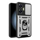 For Realme C55 4G Sliding Camera Cover Design TPU+PC Phone Case(Silver) - 1