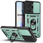 For Honor X7a 5G Sliding Camera Cover Design TPU+PC Phone Case(Green) - 1