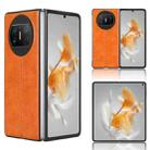 For Huawei Mate X3 Sewing Cow Pattern Skin PC + PU + TPU Phone Case(Orange) - 1