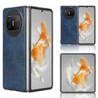 For Huawei Mate X3 Sewing Cow Pattern Skin PC + PU + TPU Phone Case(Blue) - 1