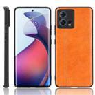 For Motorola Edge 30 Fusion / Moto S30 Pro Sewing Cow Pattern Skin PC + PU + TPU Phone Case(Orange) - 1